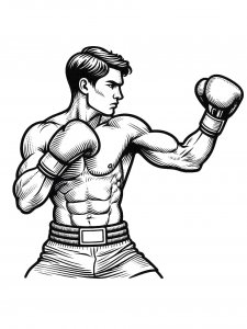 Boxing as a sport coloring page