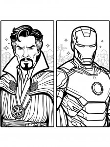 Doctor Strange and Iron Man coloring page