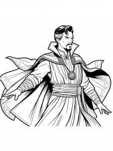 Doctor Strange the spellcaster coloring page
