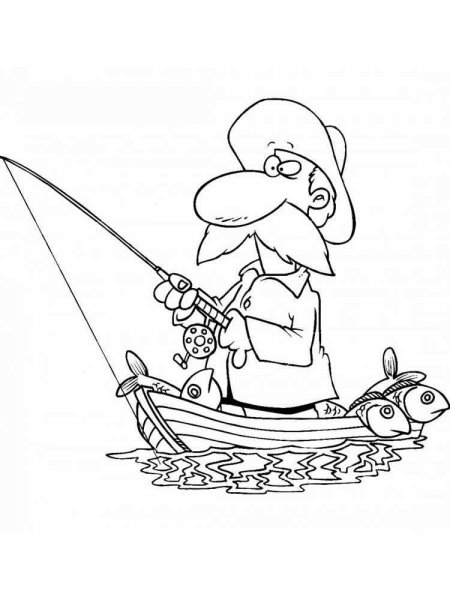 Fishing coloring pages