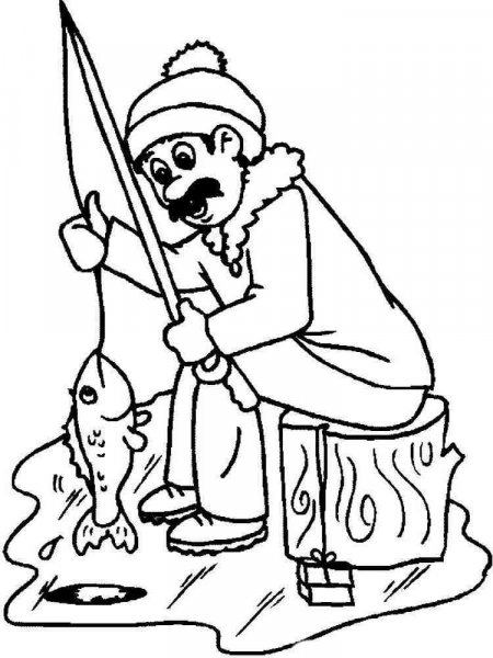 Fishing coloring pages