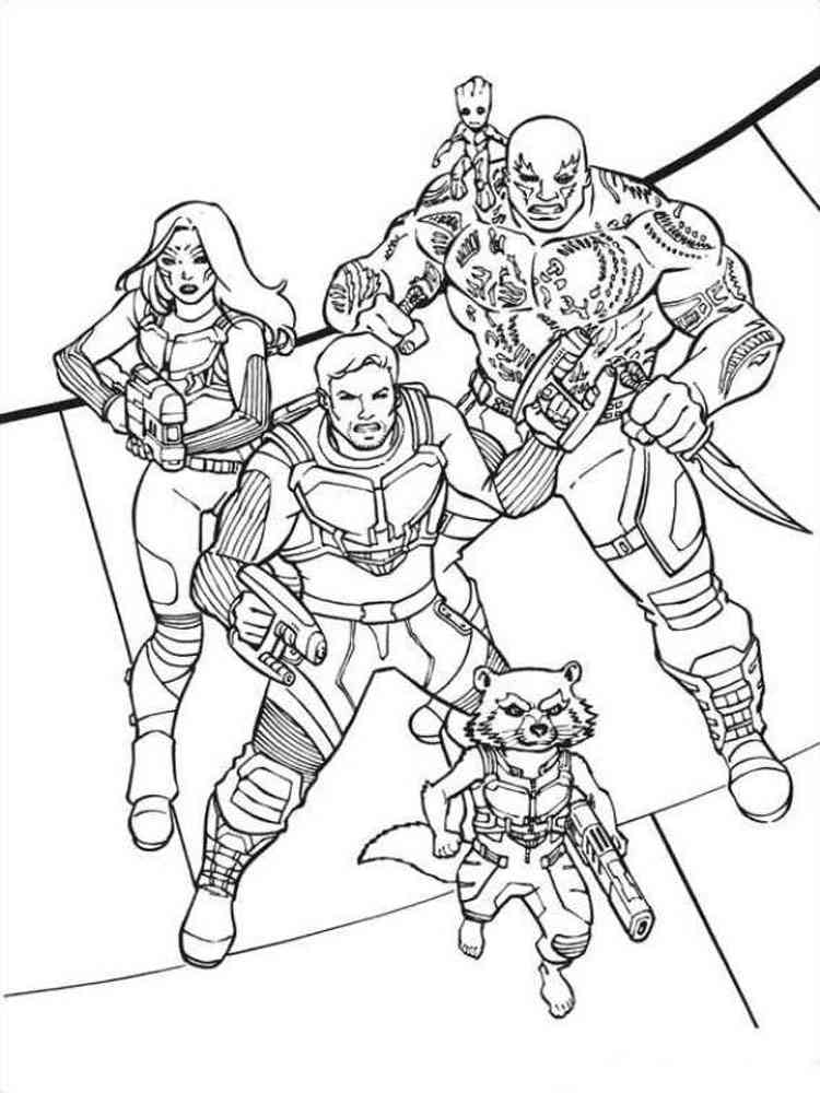Free Guardians of the Galaxy coloring pages. Download and print