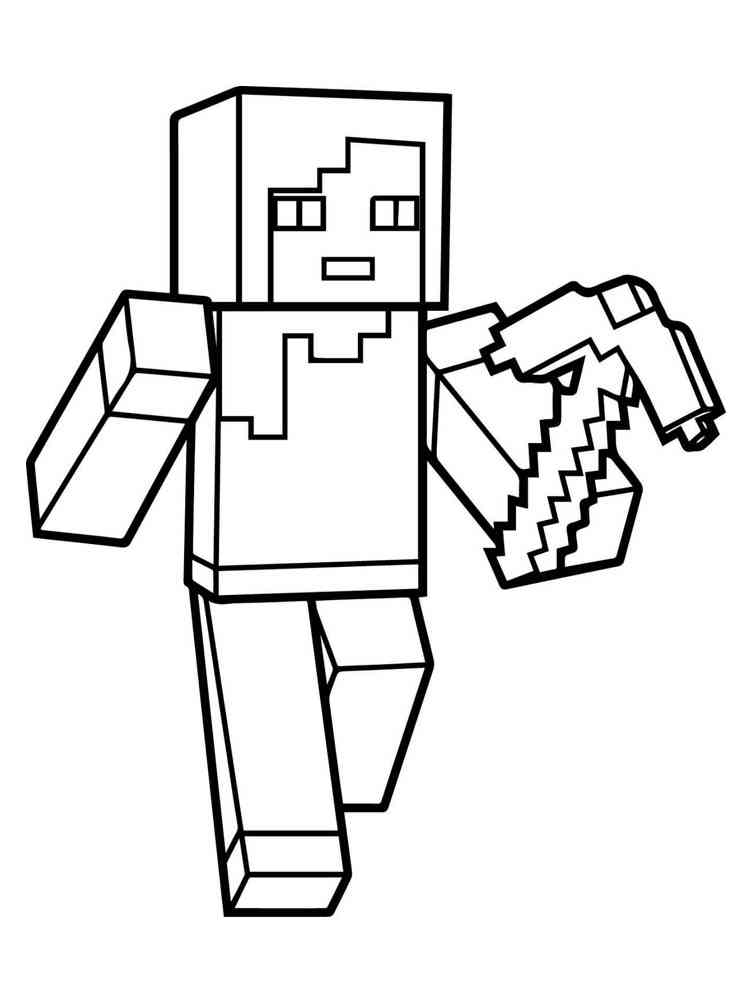 free minecraft steve coloring pages download and print