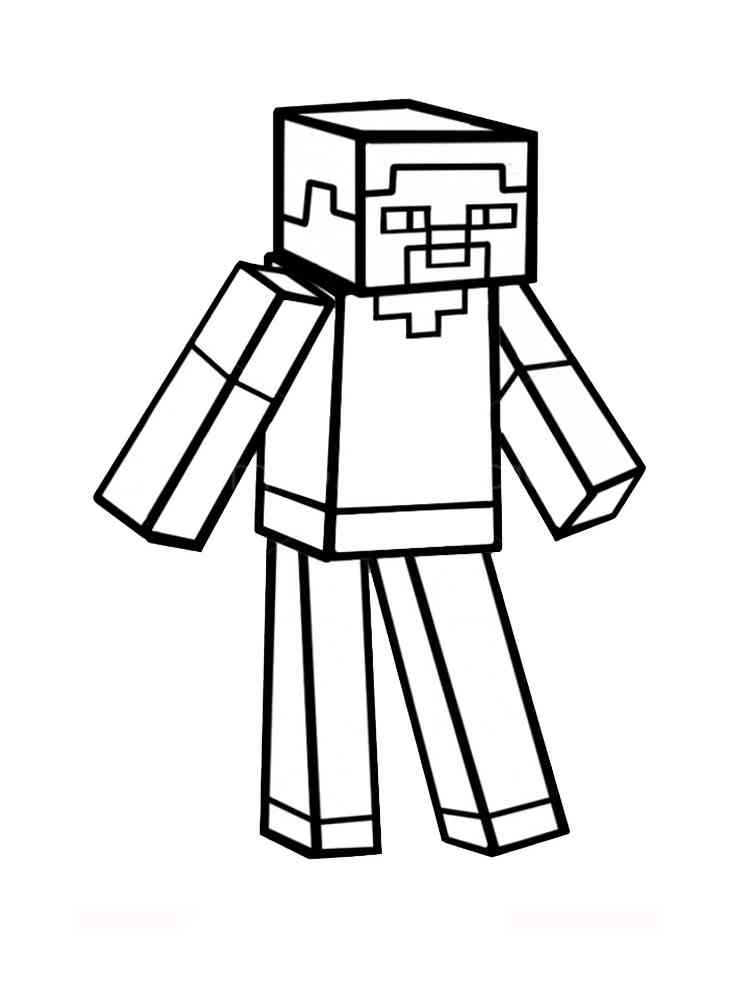 Minecraft Steve Coloring Pages Free
