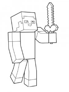 Steve Minecraft coloring page 3 - Free printable