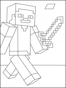 Steve Minecraft coloring page 5 - Free printable