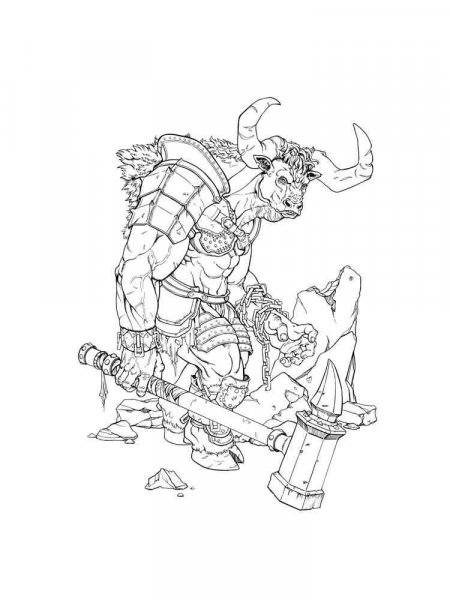 Minotaur coloring pages