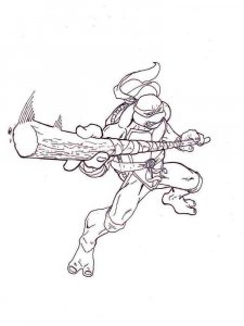 Coloring Donatello with a stick
