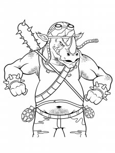 Rocksteady Coloring Page