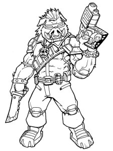Bebop with pistols coloring page
