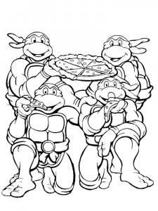 Coloring page Teenage Mutant Ninja Turtles Ordered Pizza
