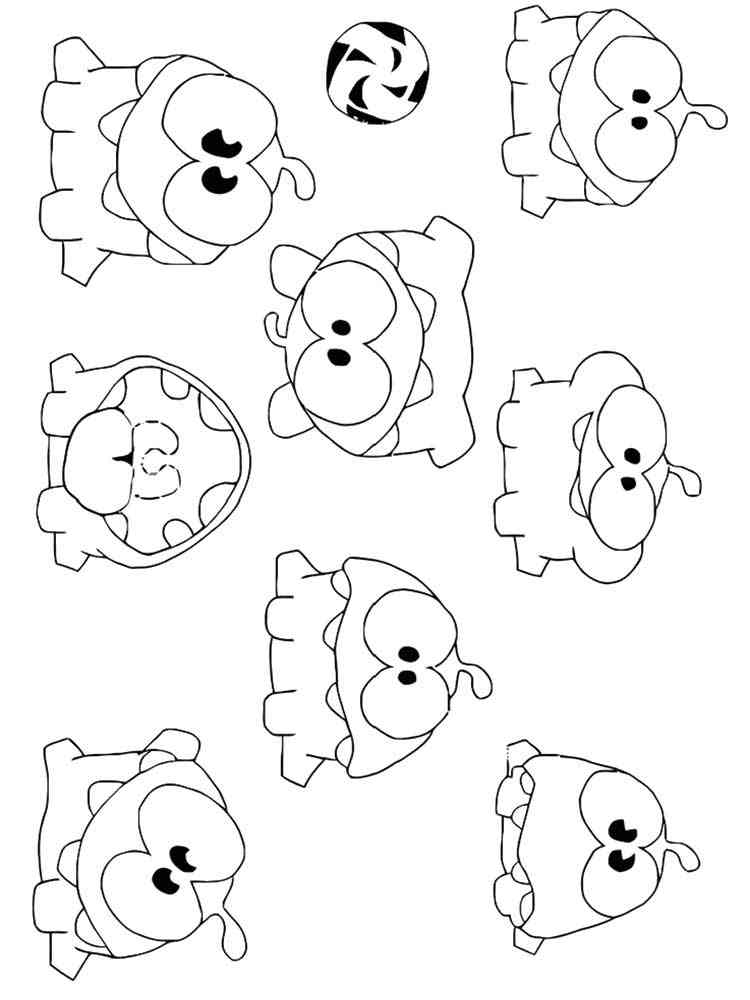 Free printable Om Nom coloring pages.