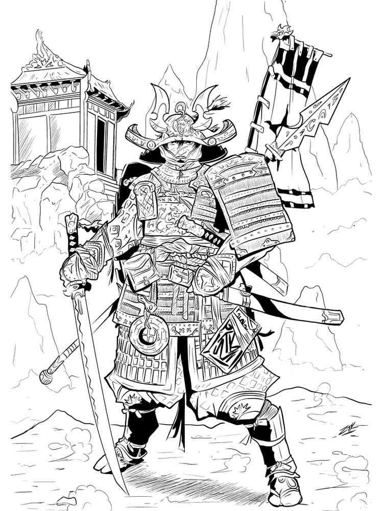Free Samurai coloring pages. Download and print Samurai coloring pages