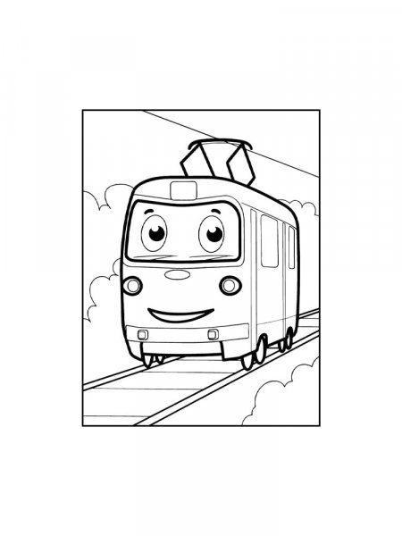 Tram coloring pages