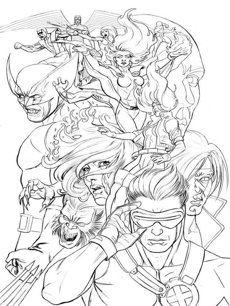 X-men coloring pages. Download and print X-men coloring pages