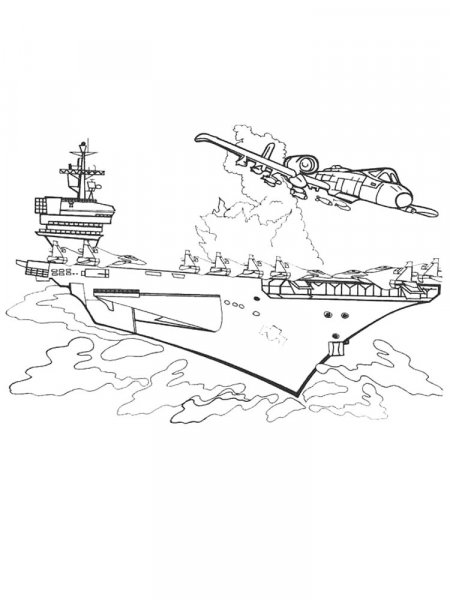 Aircraft Carrier coloring pages