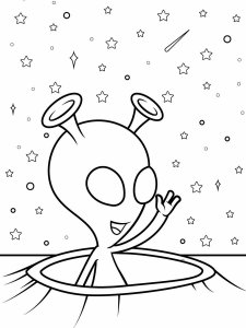 Aliens coloring page 34 - Free printable