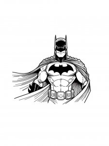 Bold Batman for kids to color coloring page