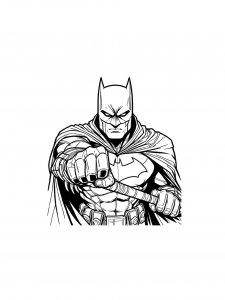 Dark Knight with an intense look coloring page
