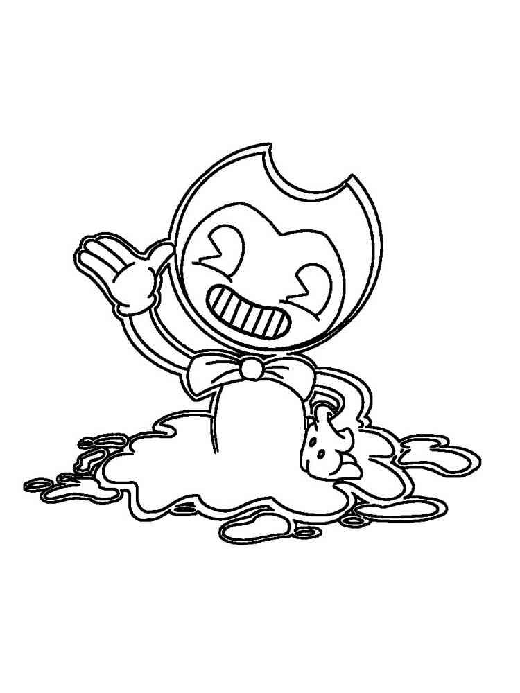 cartoon bendy and the ink machine coloring pages