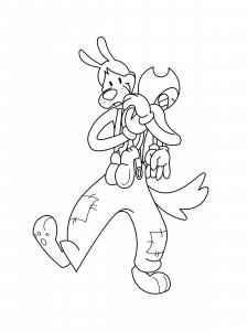Boris the Wolf carrying Bendy coloring page