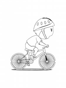 Young BMX rider in action coloring page