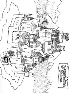 Castle coloring page 65 - Free printable