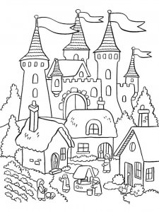 Castle coloring page 12 - Free printable