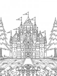 Castle coloring page 2 - Free printable