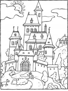Castle coloring page 9 - Free printable