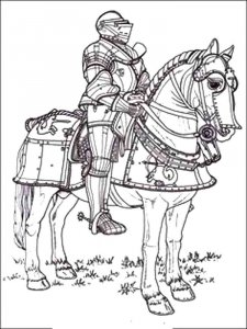 Castle and Knight coloring page 10 - Free printable