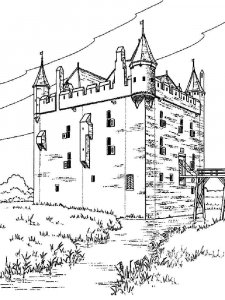Castle and Knight coloring page 13 - Free printable