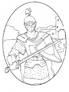 Castle and Knight coloring page 2 - Free printable