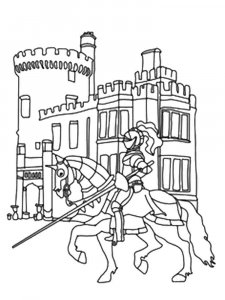Castle and Knight coloring page 27 - Free printable