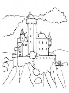 Castle and Knight coloring page 28 - Free printable