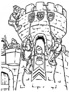 Castle and Knight coloring page 3 - Free printable