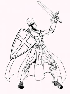 Castle and Knight coloring page 30 - Free printable