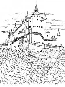 Castle and Knight coloring page 4 - Free printable
