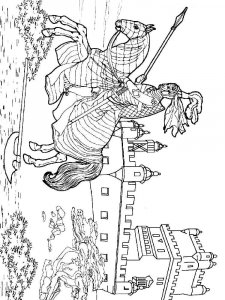 Castle and Knight coloring page 6 - Free printable