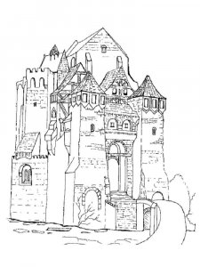 Castle and Knight coloring page 7 - Free printable