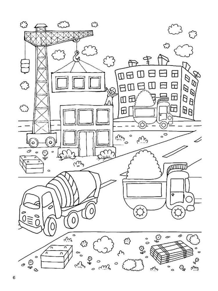 Construction Site coloring pages. Free Printable Construction Site