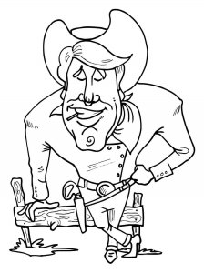 Cowboy coloring page 14 - Free printable