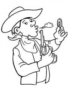 Cowboy coloring page 16 - Free printable
