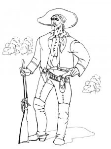 Cowboy coloring page 19 - Free printable