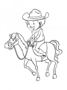 Cowboy coloring page 2 - Free printable