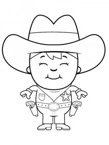 Cowboy coloring page 3 - Free printable