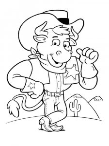 Cowboy coloring page 5 - Free printable