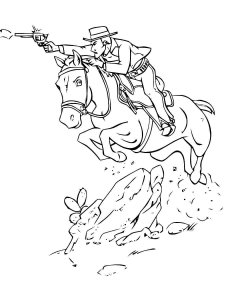 Cowboy coloring page 6 - Free printable