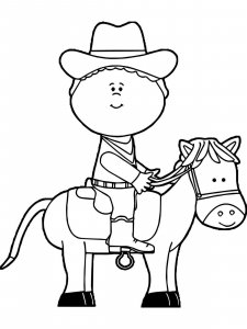 Cowboy coloring page 9 - Free printable
