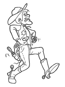 Cowboy coloring page 26 - Free printable